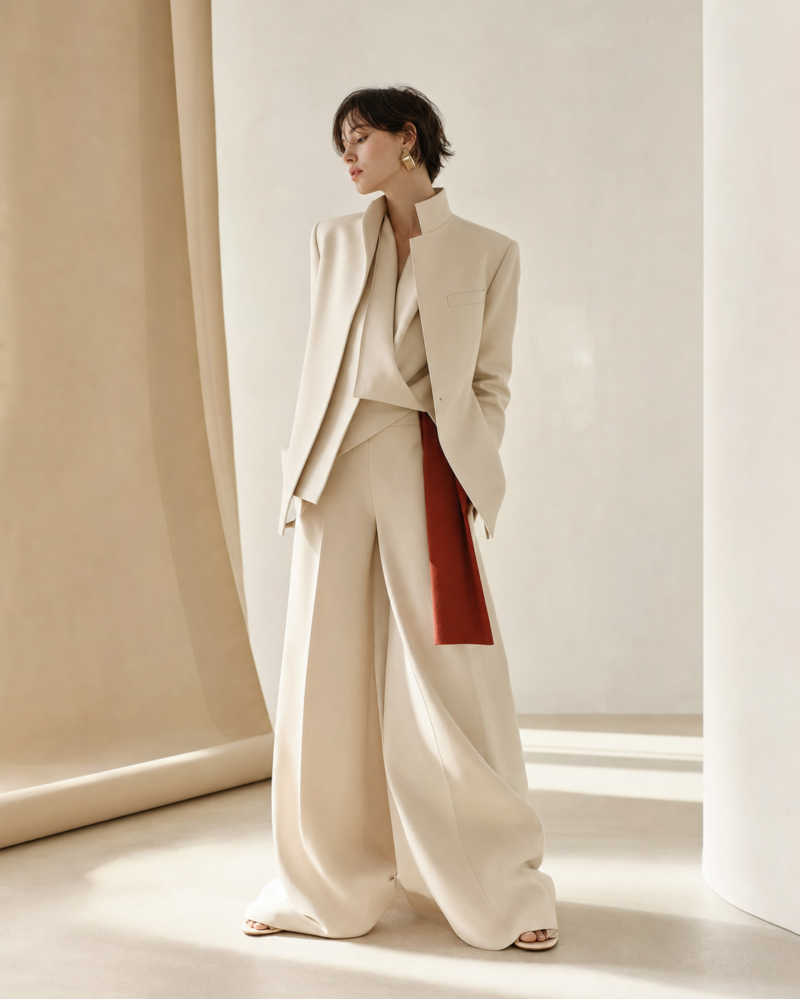 Minimal editorial fashion look generated for the case study